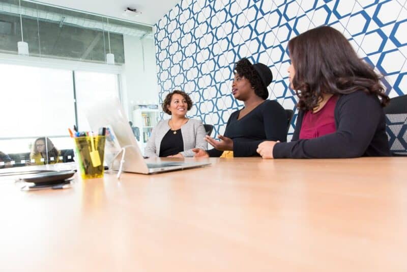 Women founders on a meeting