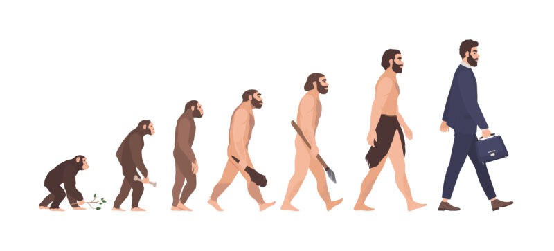 Human,Evolution,Stages.,Evolutionary,Process,And,Gradual,Development,Visualization,From