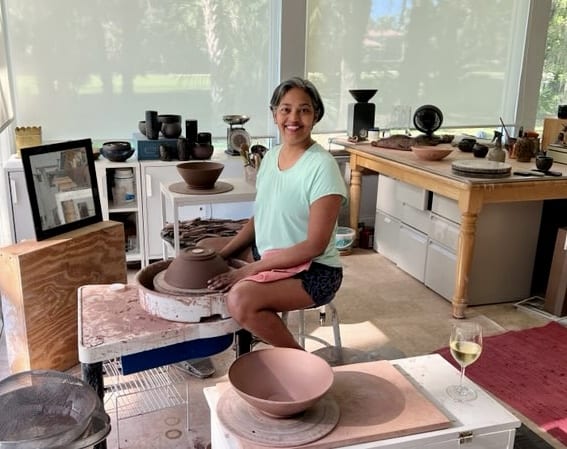 Renuka Sastri, one of StarterStudio’s newest advisory board members, working on her pottery